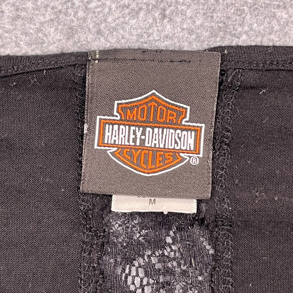 Vintage Harley-Davidson T-Shirt Womens Medium Black Rhinestones Embellished USA - Picture 2 of 11
